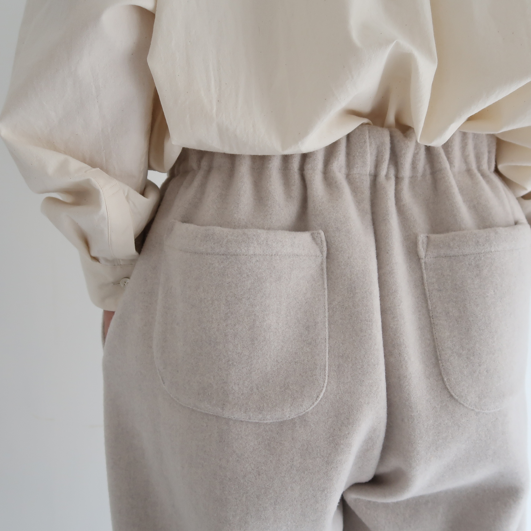 wool pile wide straight pants ( ivory ) オンラインストアに追加しました。